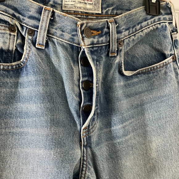 Vintage Abercrombie & Fitch high-rise jeans size 4 button fly light wash bootcut - Picture 3 of 8